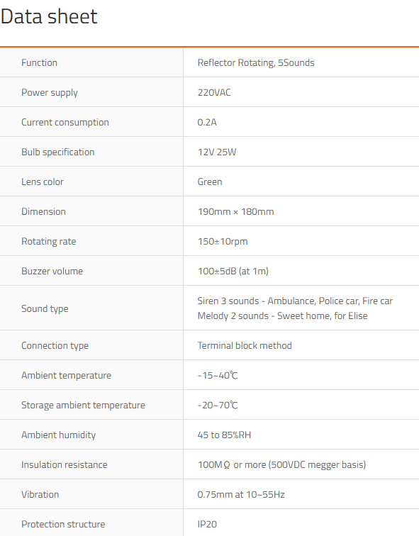 MSGS-120-G Specifications